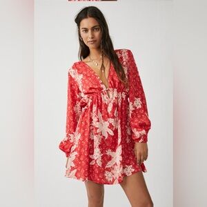 NWT- Free People Soli Mini Dress Floral Combo Size Large